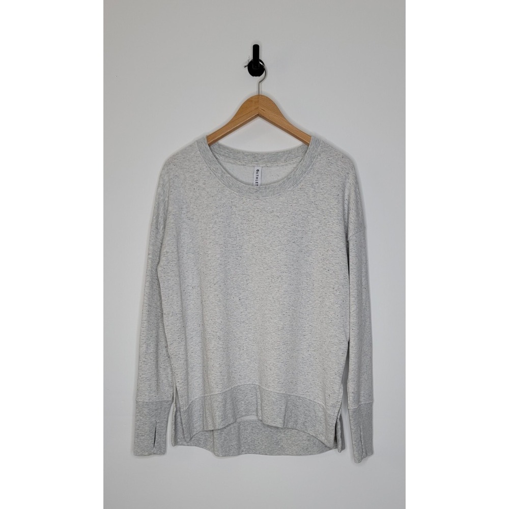 Athleta Coaster Crewneck Sweatshirt Women's Size Medium Speckled Gray